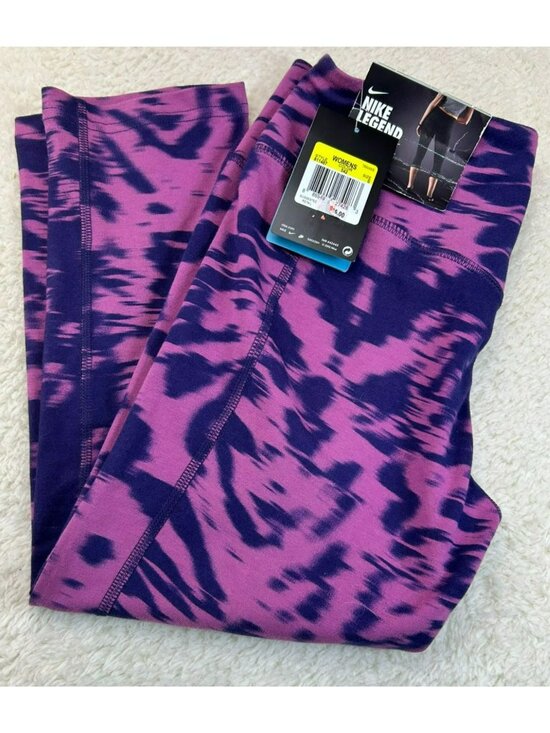 Nike Pants - Nike Womens Legend Training Leggings Dri-Fit Purple & Pink Tie-Dye Size S